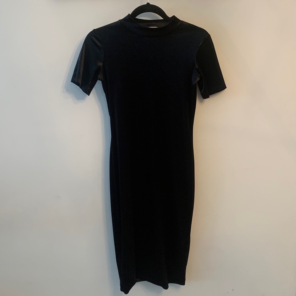 Zara High Neck Velvet Midi Dress